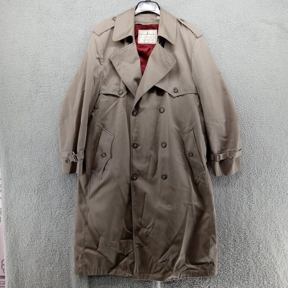 London Fog Other - London Fog Coat Mens 40 Beige Khaki Trenchcoat Towne Double Breasted Button Up